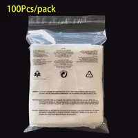 100Pcs Clothing English Warning Words Plastic Bags Transparent Self-adhesive Reclosable Clear Gift Clothes Jewelry Packaging Bag 2