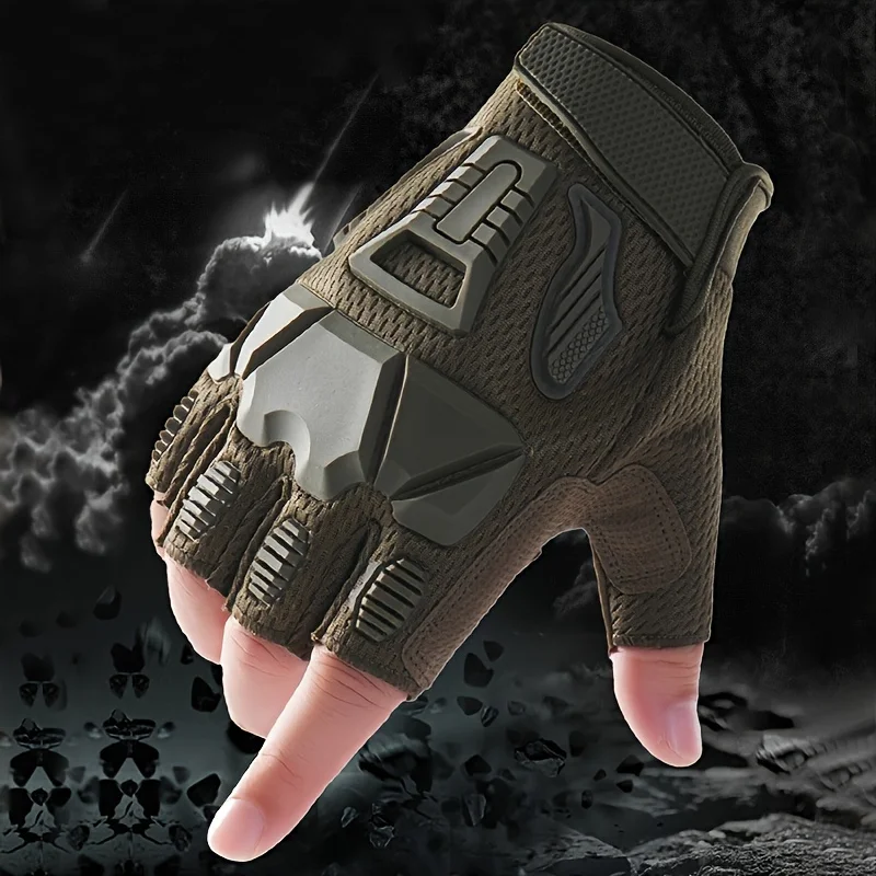 Finger Gloves Sports Gloves Tactical Gloves Men Half Finger Hunting Tactical Gloves Breathable non-slip Gloves Sports Cycling Hiking fishing Outdoor Equipment for Men