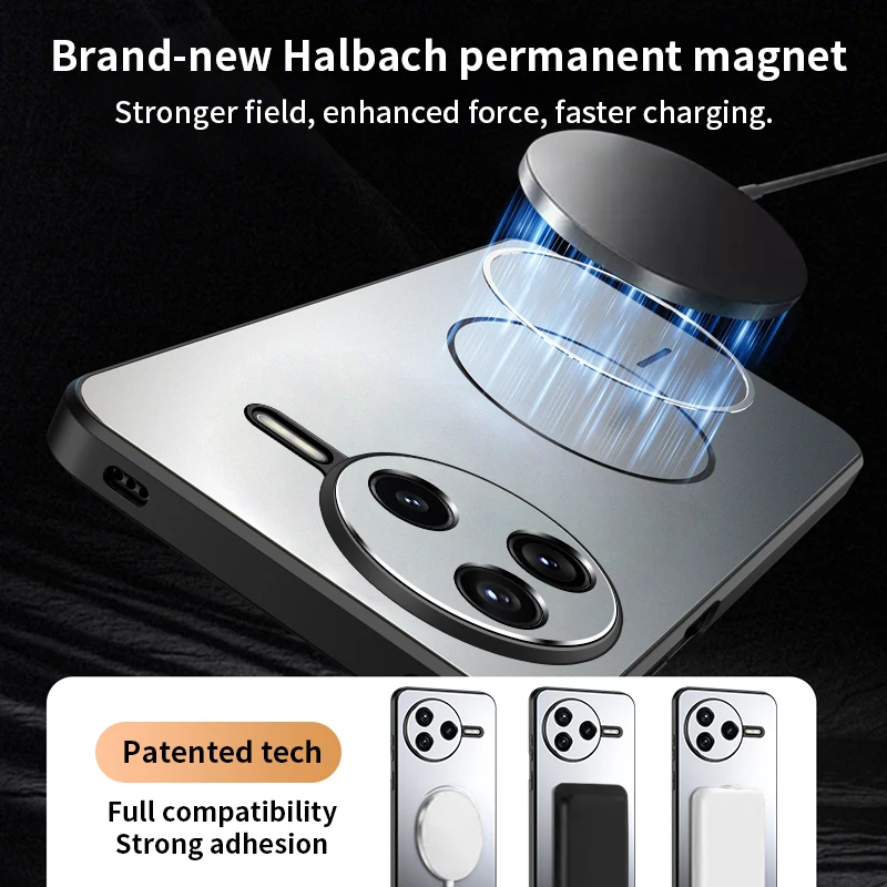 Enhanced Magnetic Phone Case - Matte PC + TPU Shockproof Protection Cover with Bumper