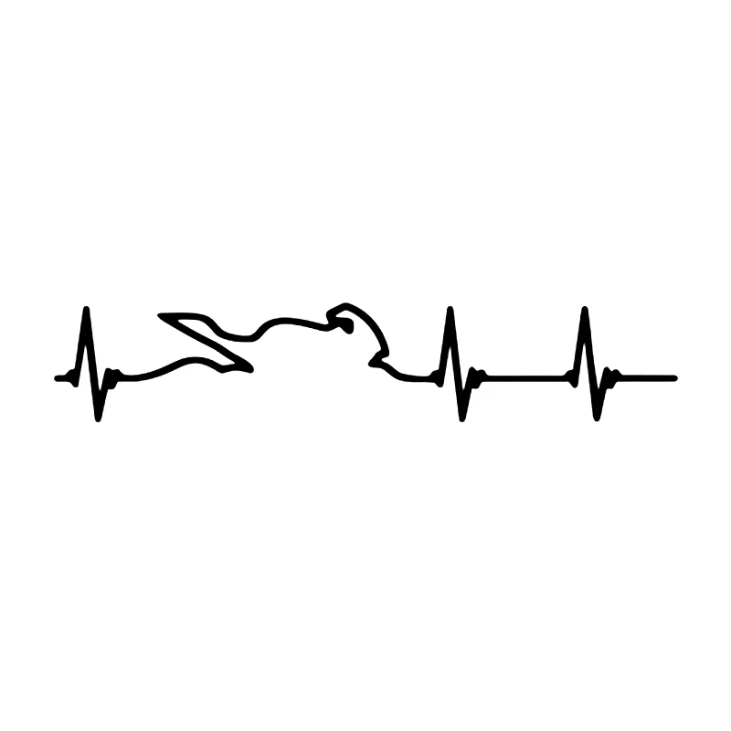 

V1609# Car Sticker Heart Electrocardiogram of Race Players Accessories Vinyl Car Styling Cover Scratches Motorcycle