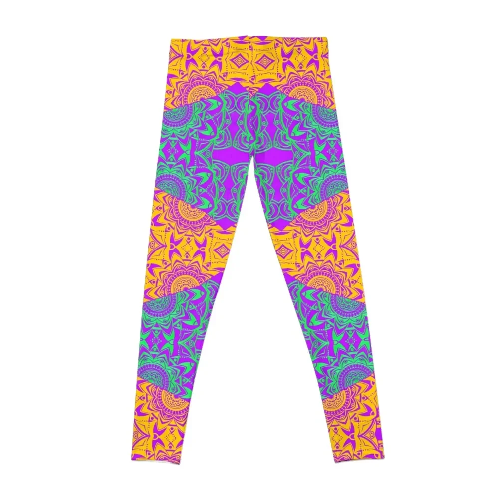 ABSTRACT GEOMETRIC MANDALA PRINT Leggings Clothing fitness workout shorts Womens Leggings