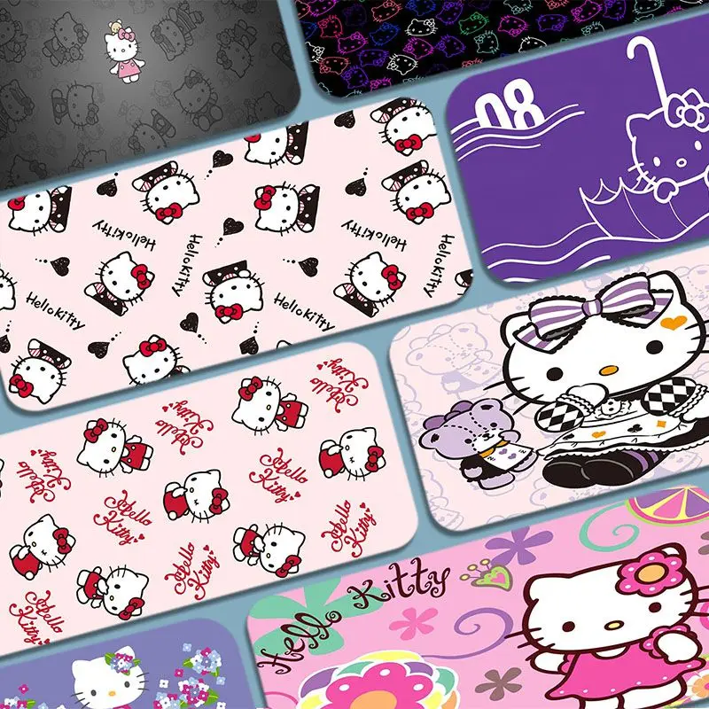 

BANDAI Kawaii Hellos Cat Kittys Lockedge Desktop Desk Mat Kawaii Gaming Accessories Students Writing Pad for Teen Girls Bedroom