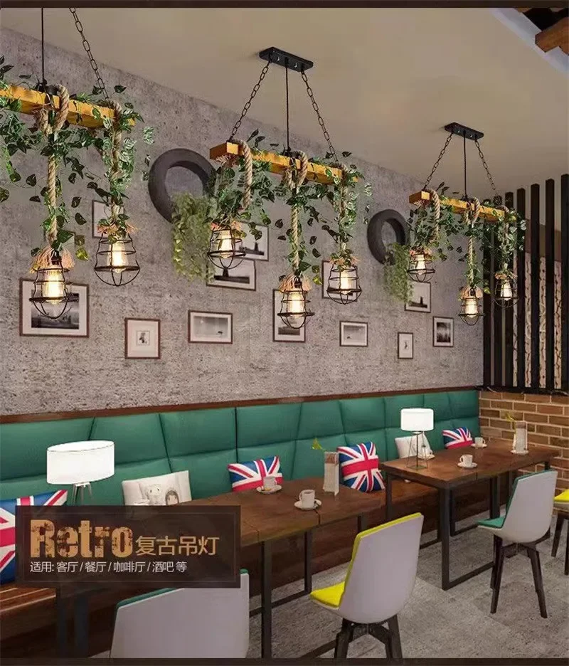 FAIRY American Country Pendant Lamp Retro Creativity Plant Music Restaurant Cashier Counter Bar Cafe Milk Tea Shop Chandelier 4