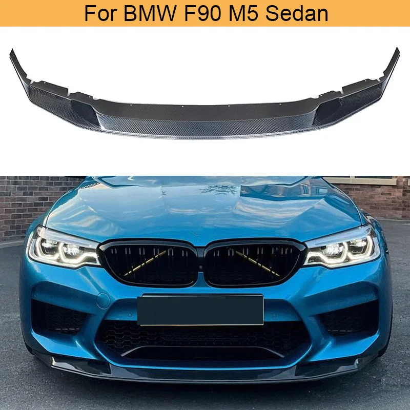 

Car Front Bumper Lip Spoiler Splitters For BMW 5 Series F90 M5 Sedan 2018-2020 Front Lip Chin Spoiler Apron Carbon Fiber / FRP