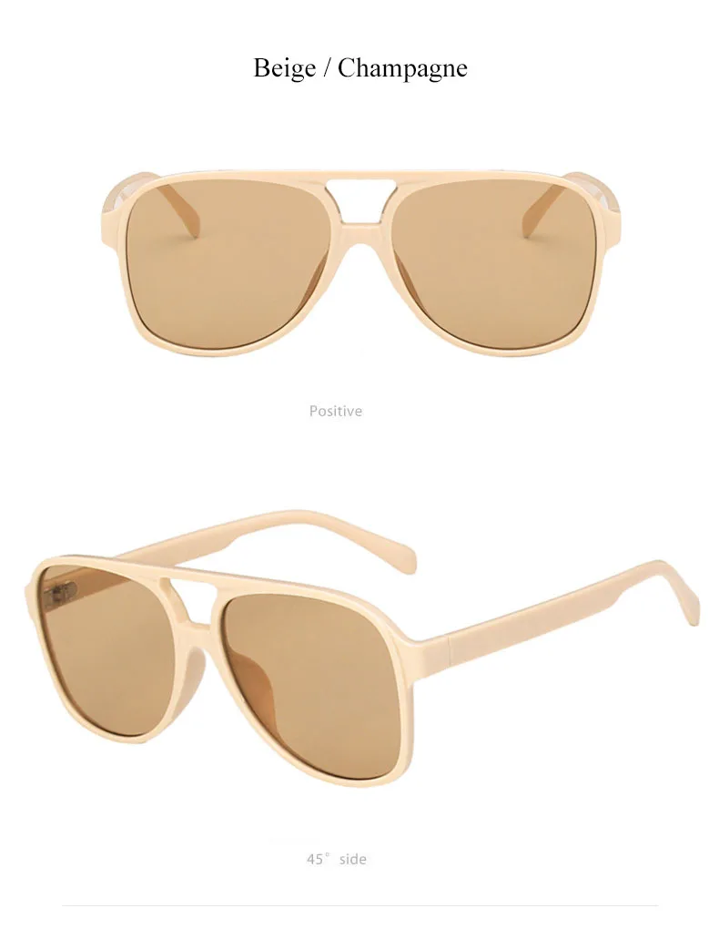 SHAUNA Mode Frauen Pilot Sonnenbrille Retro Männer Blau Gelb Shades UV400 Trend Sonnenbrille – Detail 17