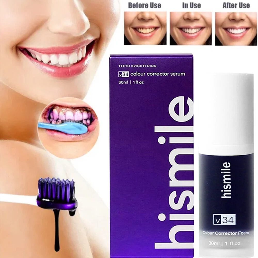 Tooth Cleansing Purple Corrector Toothpaste Effective Whitening Teeth Mousse Oral Cleaning Teeth whitening device