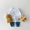 9297  Korean Ins Baby T Shirt Simple Smiling Face Casual T-shirt Autumn Boy's Bottoming Shirt 0-3Year Girl's 2