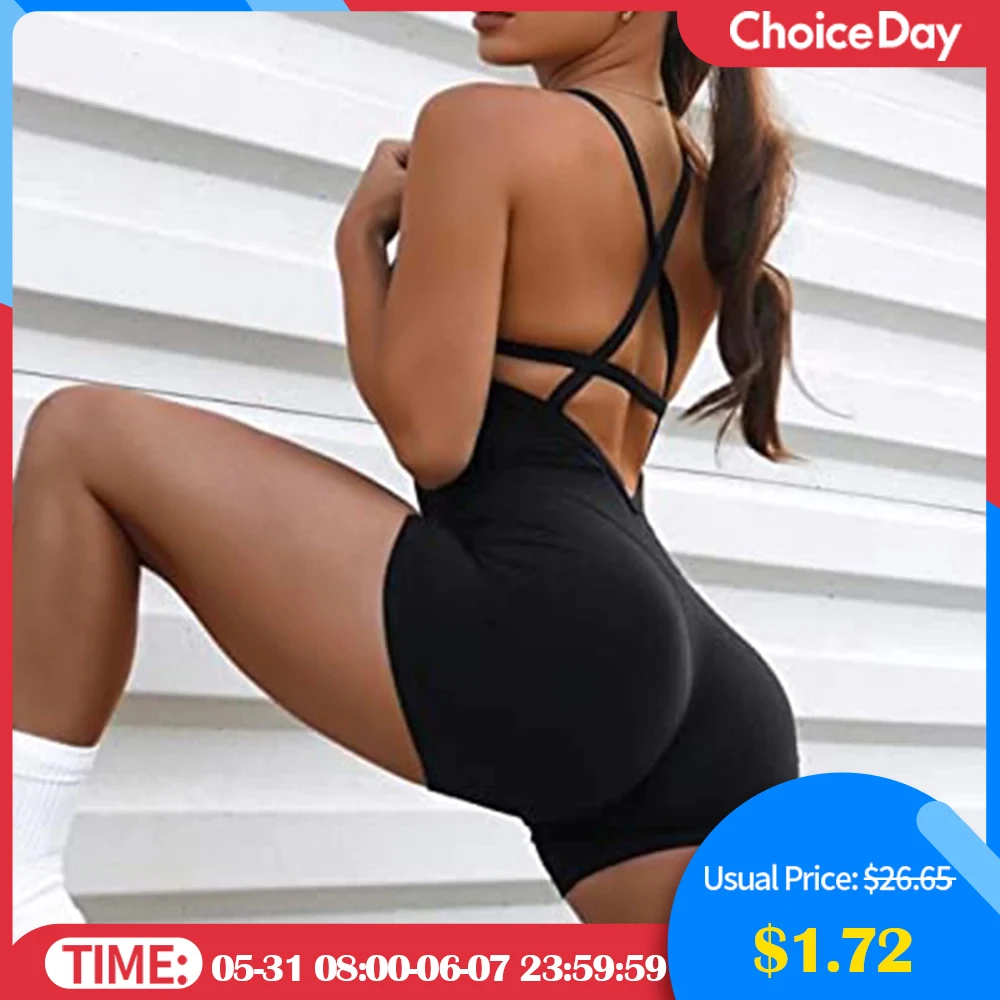 Women's Backless Cross Yoga Jumpsuit 1