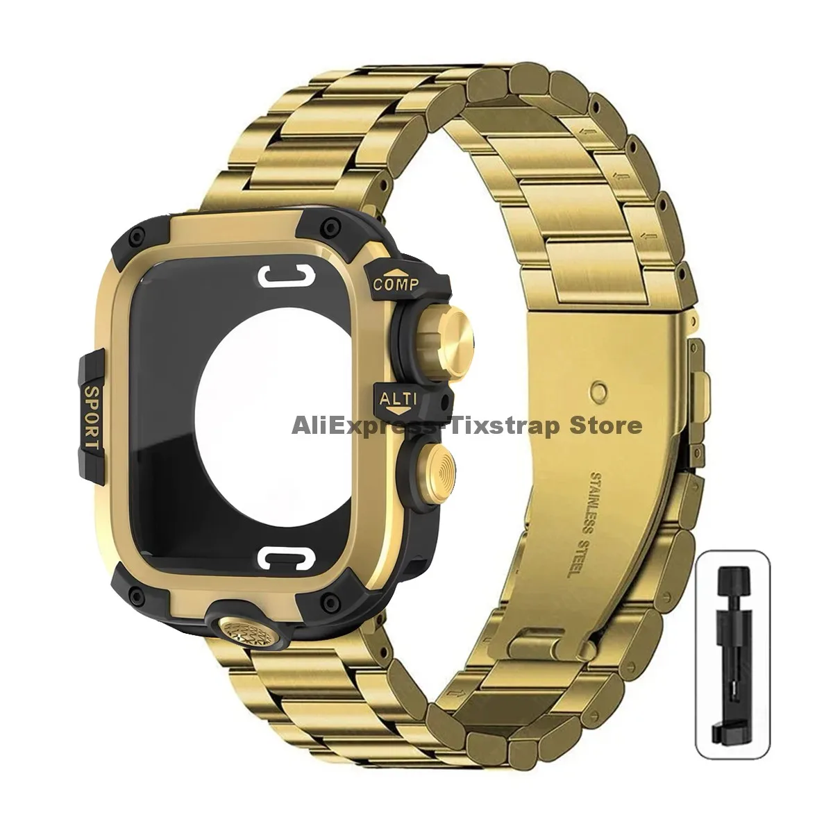 Premium Metal Strap and Protective Case