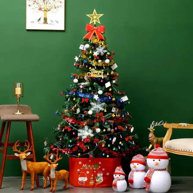 Artificial PVC Christmas Tree Artificial Holiday Christmas Tree Decoration for Xmas Home Office Party Garden Ornaments 0.6M-3M 4