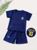 Two piece summer Messi and Ronaldo 3D printed children's football training set for boys, breathable and sweat absorbing sportswe 3