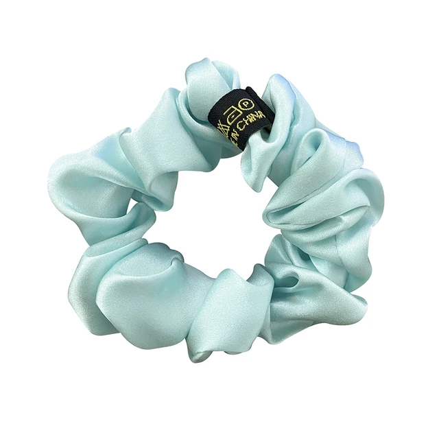 2021 New 100% Pure Mulberry Silk Large Tie Hair Silk Simple Pure Color Retro Hair Bands For Women Hair Tie Rope Accessories Girl sky blue