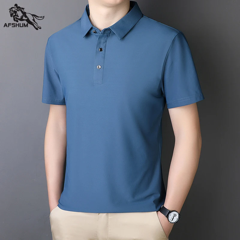 Polo shirt men casual short sleeved shirt short sleeved shirt M-7XL 8XL 9XL Summer short-sleeved Ice silk Business Casual A85