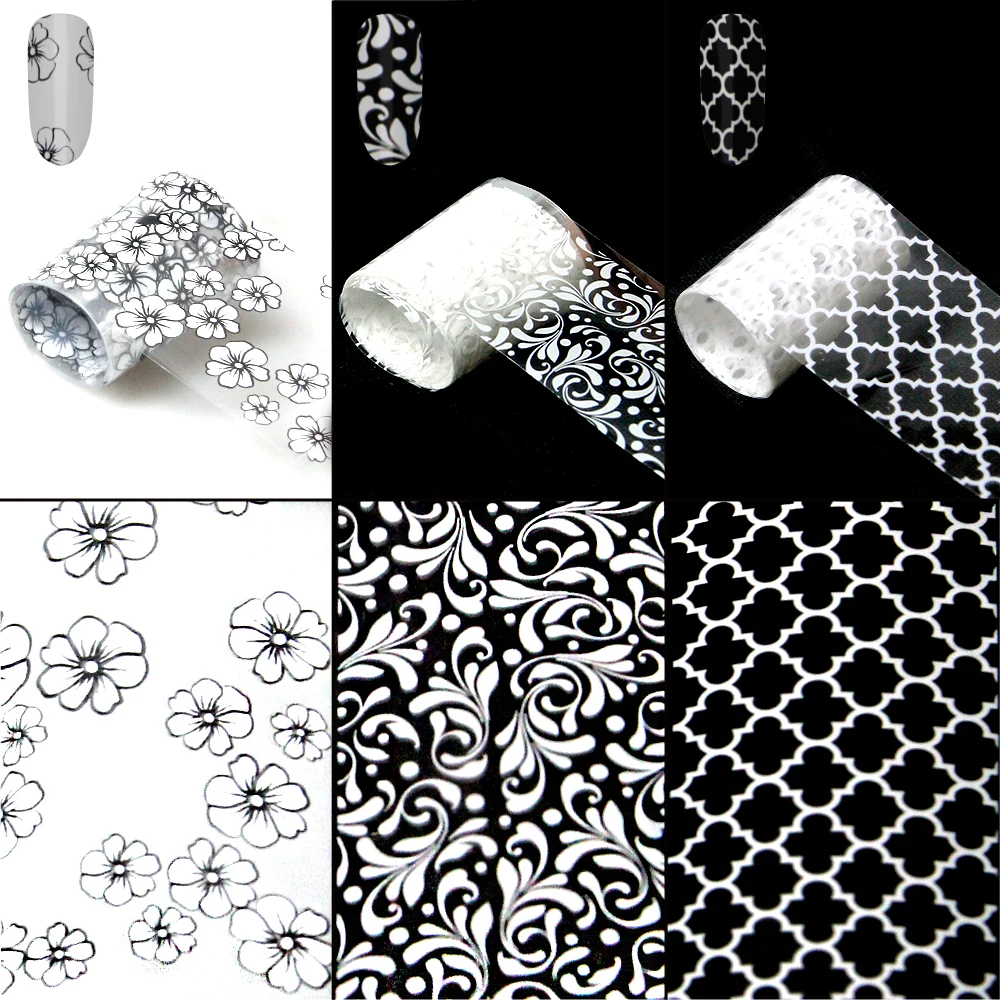 10 Rolls/ Box Charm Nail Foils Polish Stickers Metal Color Starry Paper Transfer Foil Wraps Adhesive Decals Nail Art Decorations nail stickers nail art decoration nail decals