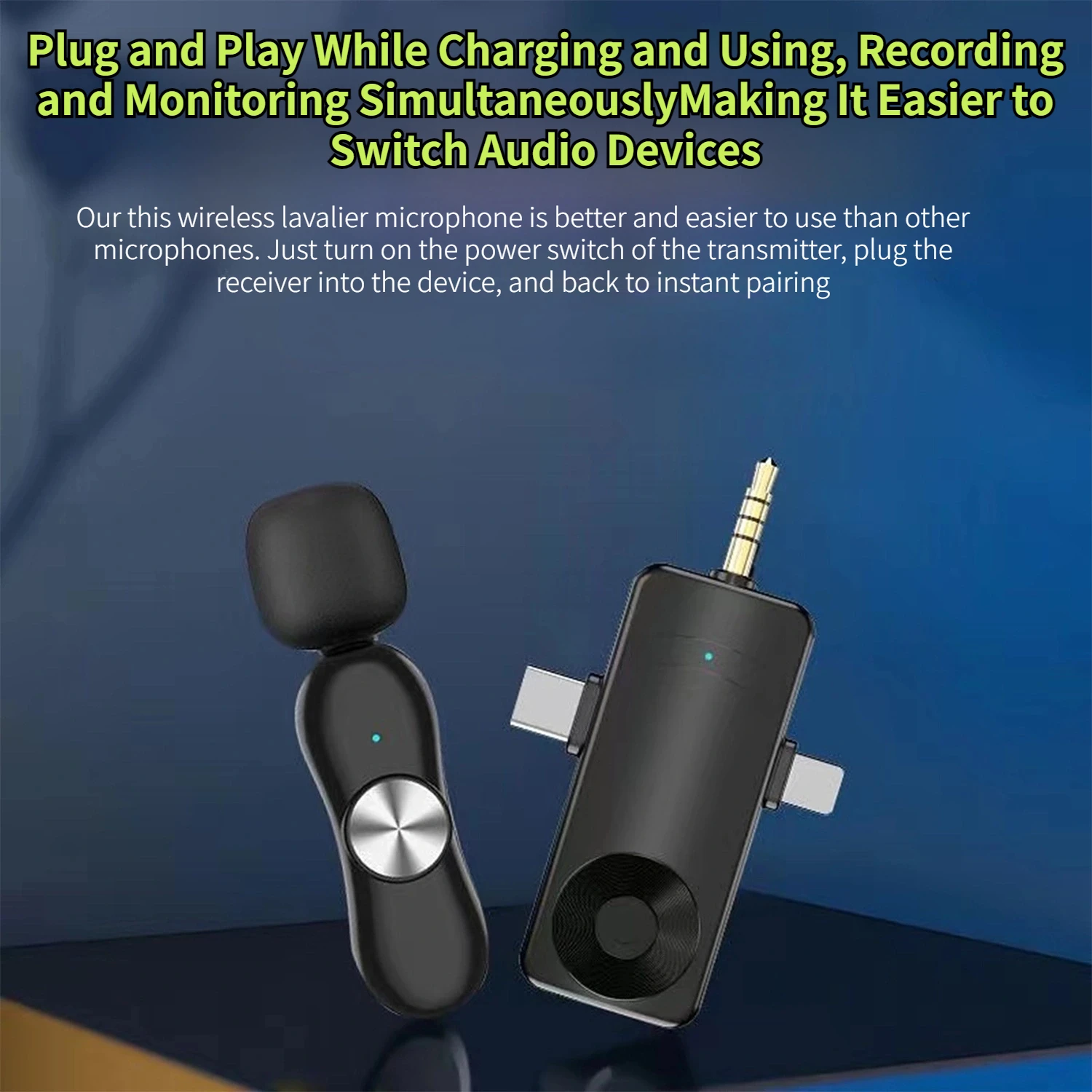 JOCEEY 무선 마이크, 아이폰, 카메라, 안드로이드, 아이패드, 미니 마이크, USB C 마이크, 2.4G 초저 델라
