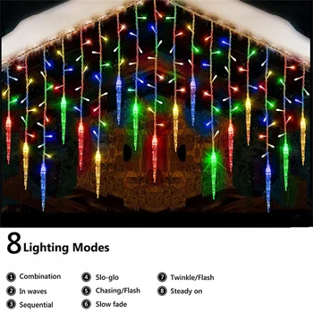 LED Icicle Curtain String Lights 5-36M 1
