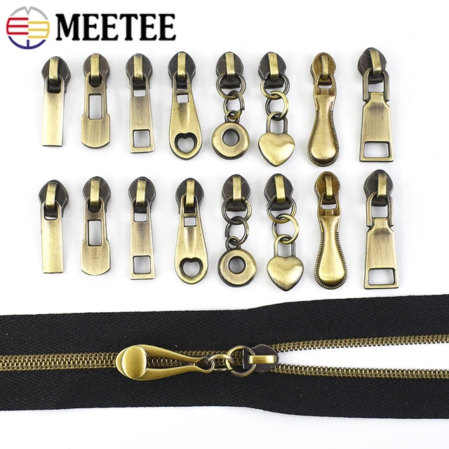 3# Nylon Zips Slider for Sewing Zippers Tape Bag Decorative Zipper Pulls  Head Clothes Zips Repair Kit Puller DIY Accessories