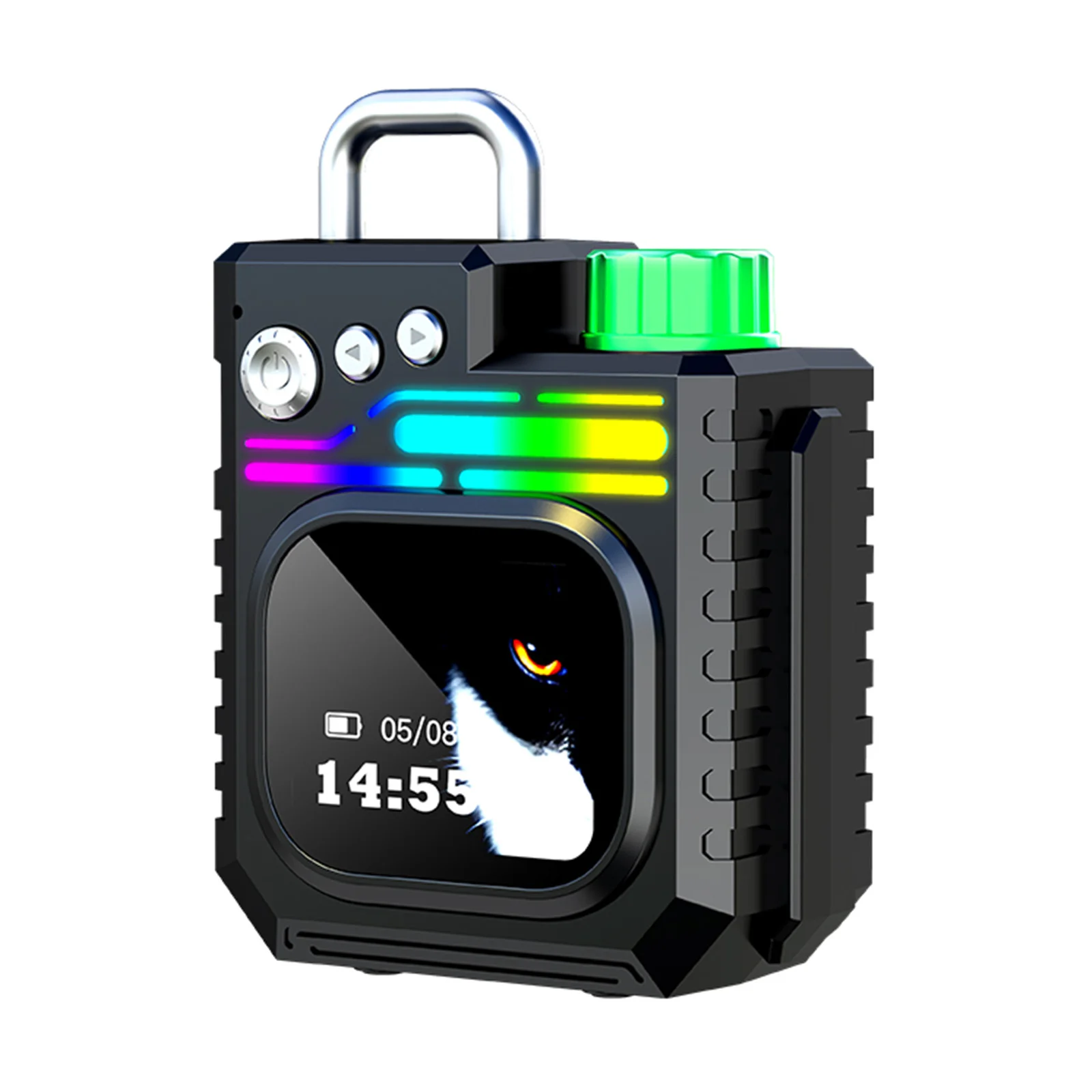 Mini BT Speaker Smart Wireless Portable Speaker with Touchscreen & LED Lights Small Audio BT5.4 Speaker for Home/Outdoor/Travel