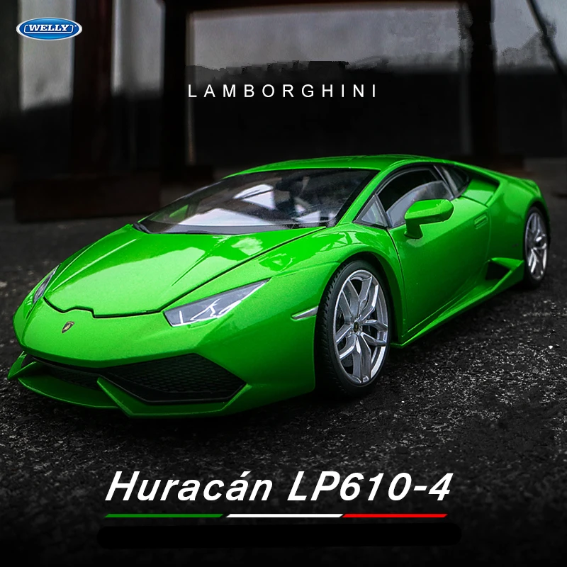 

WELLY 1:24 Lamborghini Huracan LP610-4 Alloy Car Model Diecasts Metal Toy Sports Car Model Simulation Collection Childrens Gifts