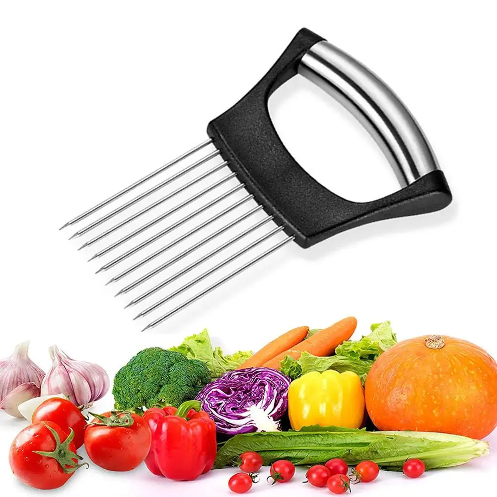 Stainless Steel Onion Needle Fork fruit vegetable peeler Vegetable Fruit Slicer Tomato Cutter Cutting Holder Kitchen Vegetables Tool Cozinha Acess&oacute;rio