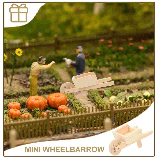 Mini Kosár Kis Modell Modellek Játékok Gyerekeknek Miniatűr Talicska Kerti Kocsi - Image 6