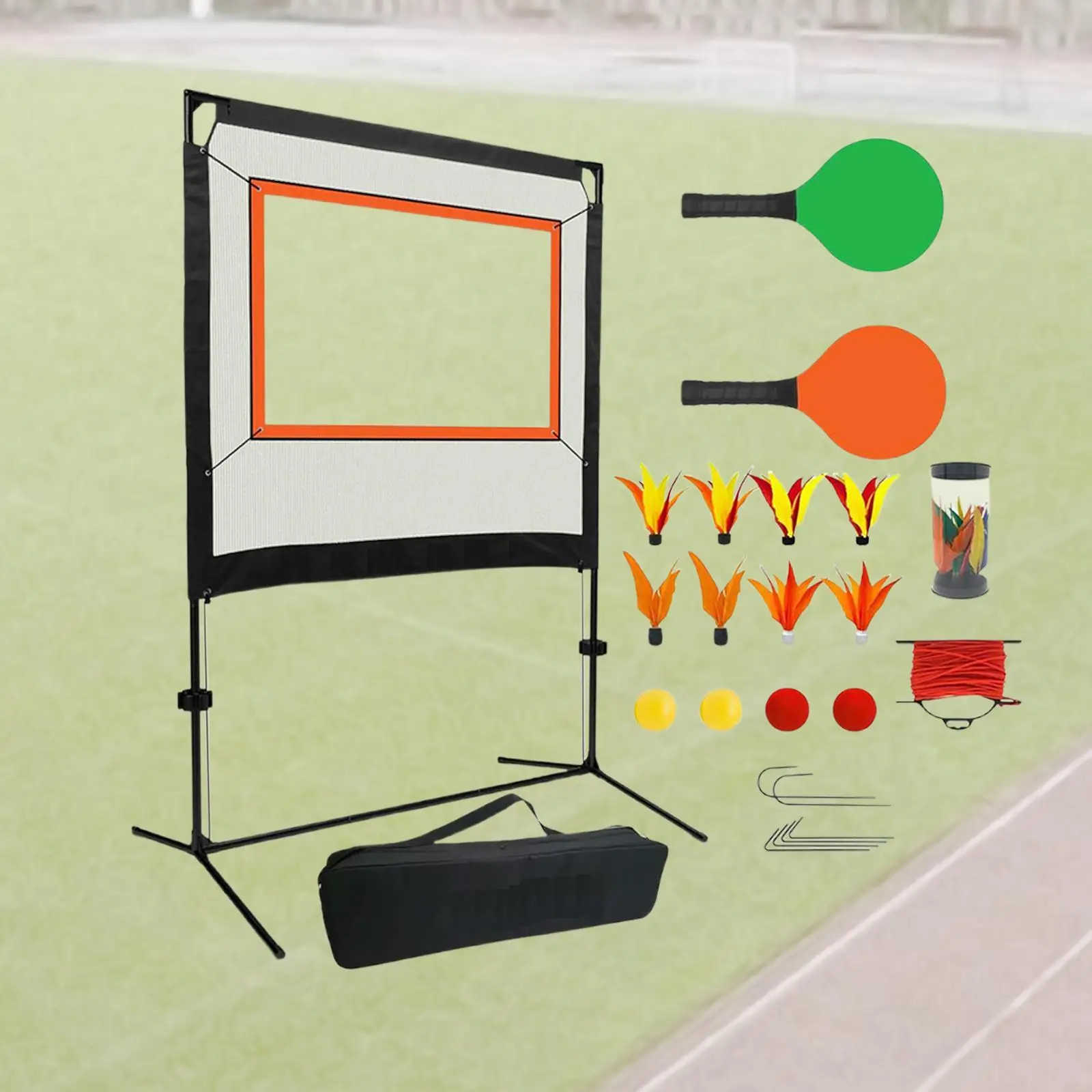 Badminton Net Set Sports Net Adults with Stand Portable Net Convenient with Shuttlecocks with Rackets for Outdoor Backyard