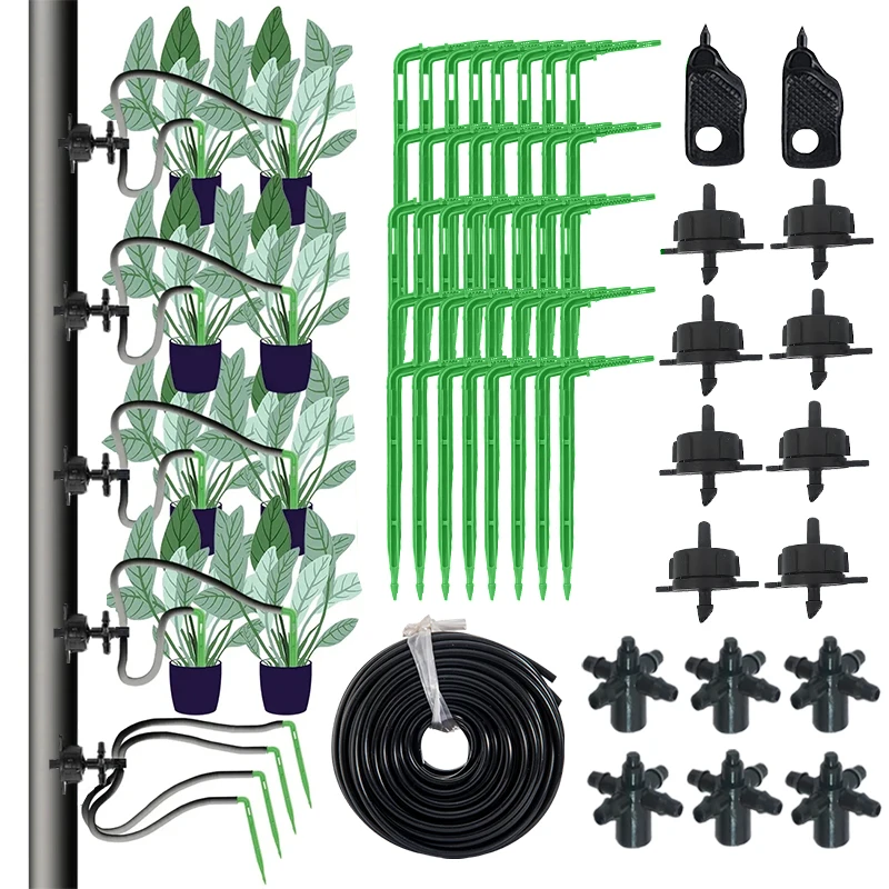 

10-40M Drip Watering System Greenhouse 4-way Dripper Irrigation DIY Set Gardening Micro Drip Arrow Water-saving Irrigation Kit