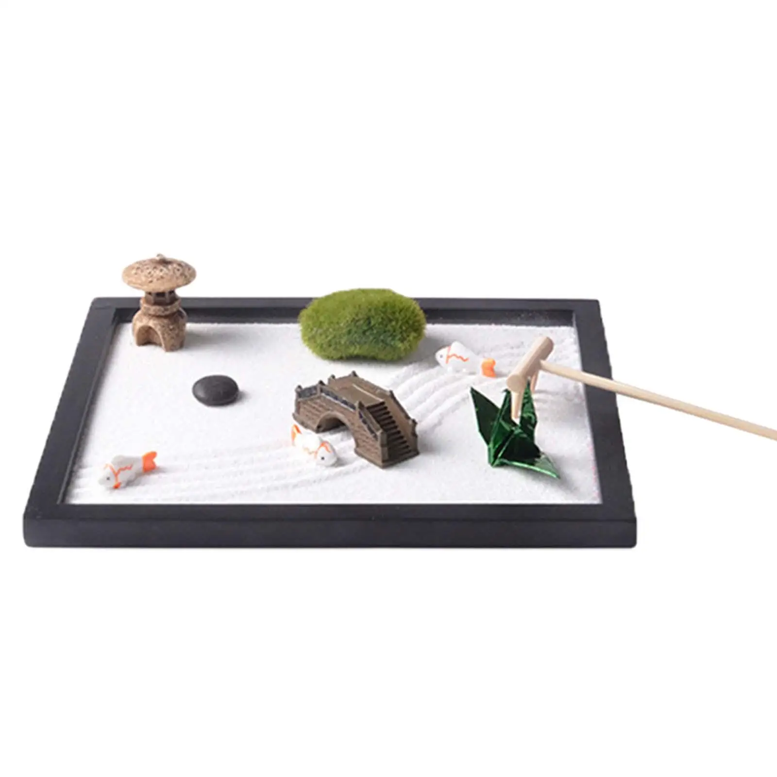 Mini Jardim Zen Para Mesa - Kit Completo Com Acessórios 12x20cm
