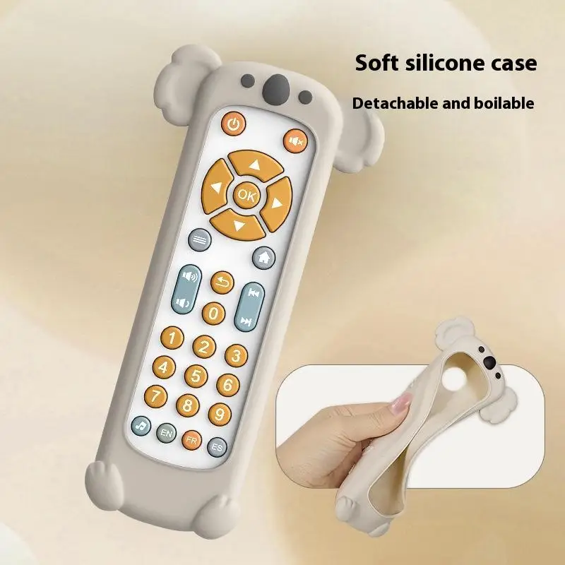 1개 시뮬레이션 TV 리모컨 장난감 감각 발달 리모컨 용 음악 장난감 (1, 2, 3세 용, 음악 및 조명 포함)