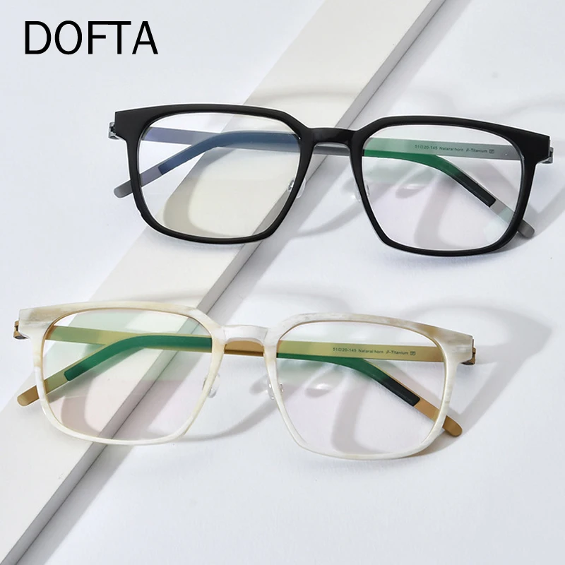 

DOFTA Buffalo Horn Titanium Optical Myopia Glasses Frame Men Vintage Square Prescription Eyeglasses Women Spectacles Eyewear