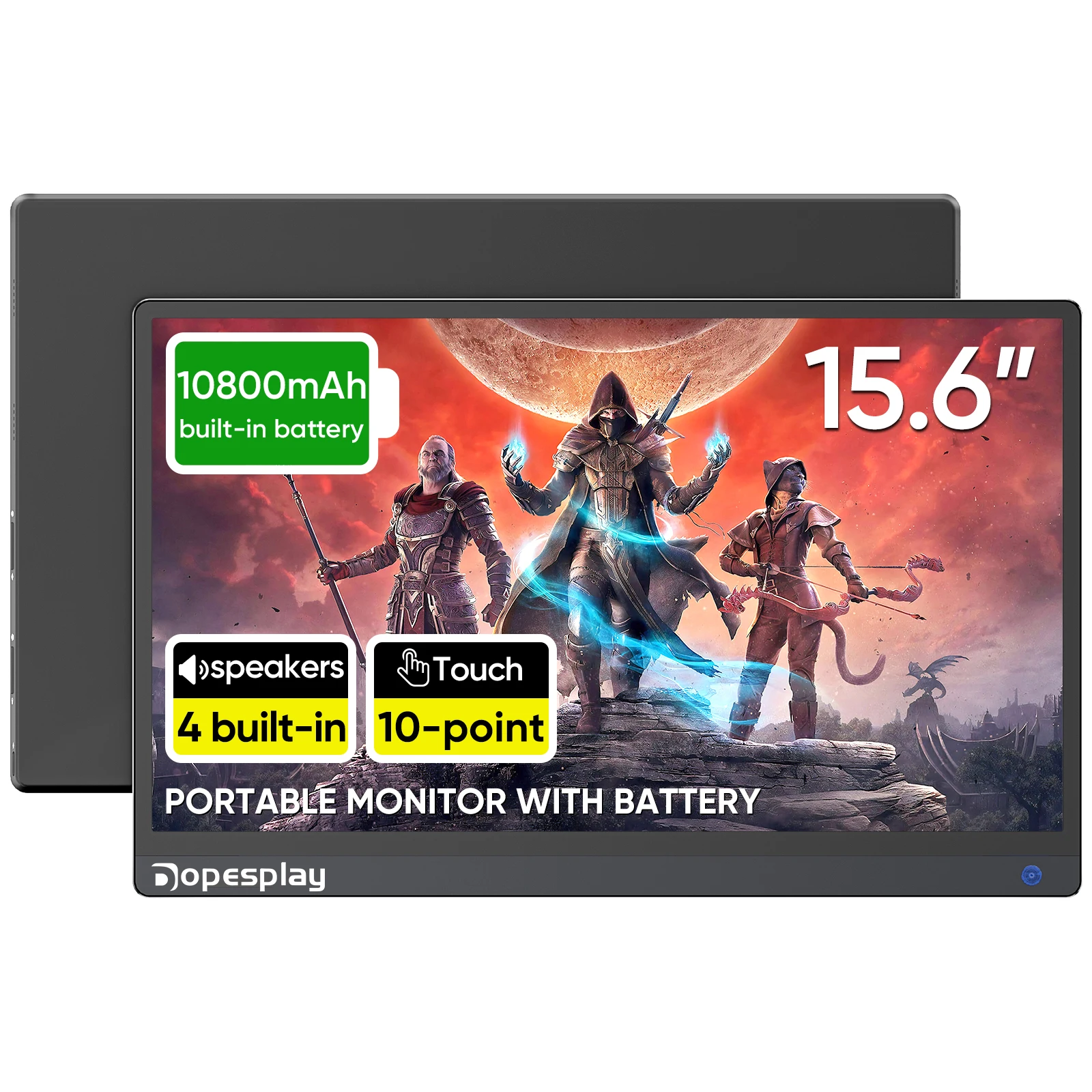 

Dopesplay 15,6 "портативный монитор с сенсорным экраном 1080P FHD IPS мини-HDMI игровой монитор для ноутбука ПК переключатель Mac Phone Xbox PS4/5