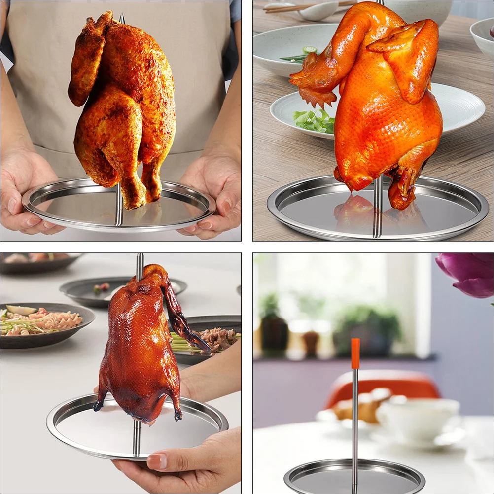 Vertical Stainless Steel Chicken Roasting Rack Premium Material Durable Design Easy Assemble Disassemble Great Roasting Chicken