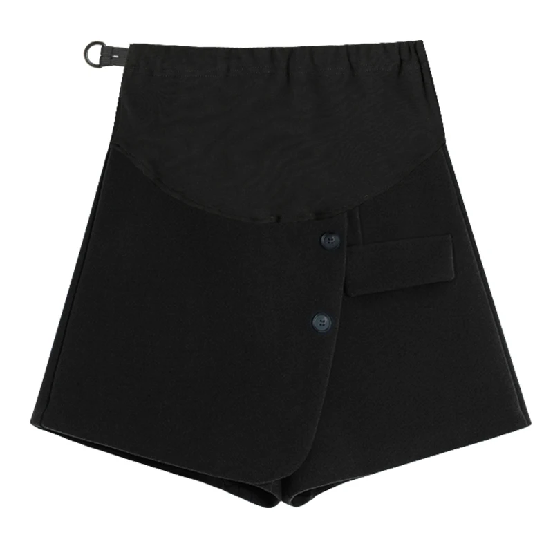 Japanese Style Pretty Maternity A-line Skirt with Shorts Fashion Pregnancy Belly Skirt Elegant Pregnant Woman Woolen Skort