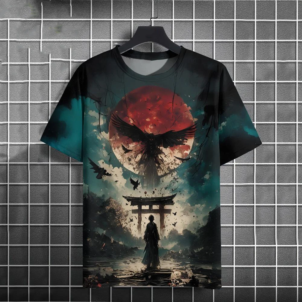 Men Short Sleeve Samurai Warrior T Shirt