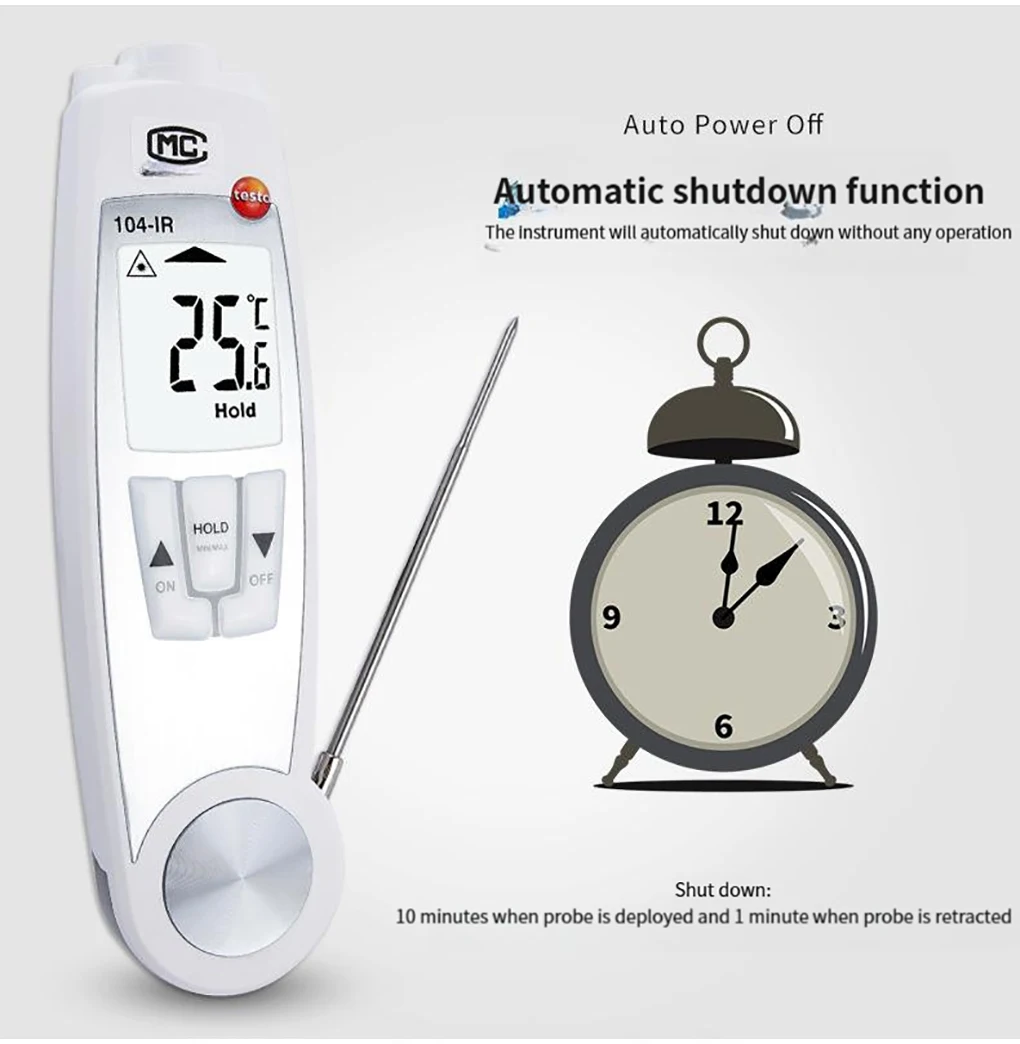 Testo 104-IR Folding Food Thermometer Multi-purpose Infrared and Penetration Pro