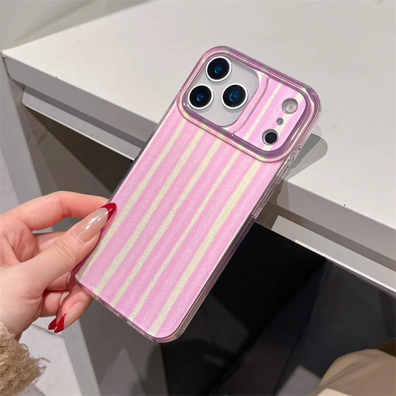 Luxury Cute Aesthetic Stripe Phone Case - Fashion Line Hard Protective Cover