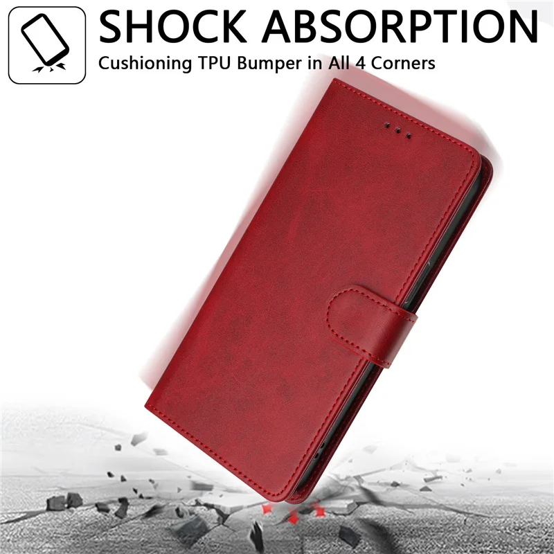 Premium Flip PU Leather Wallet Phone Cover with Card Slot - Book Style Case