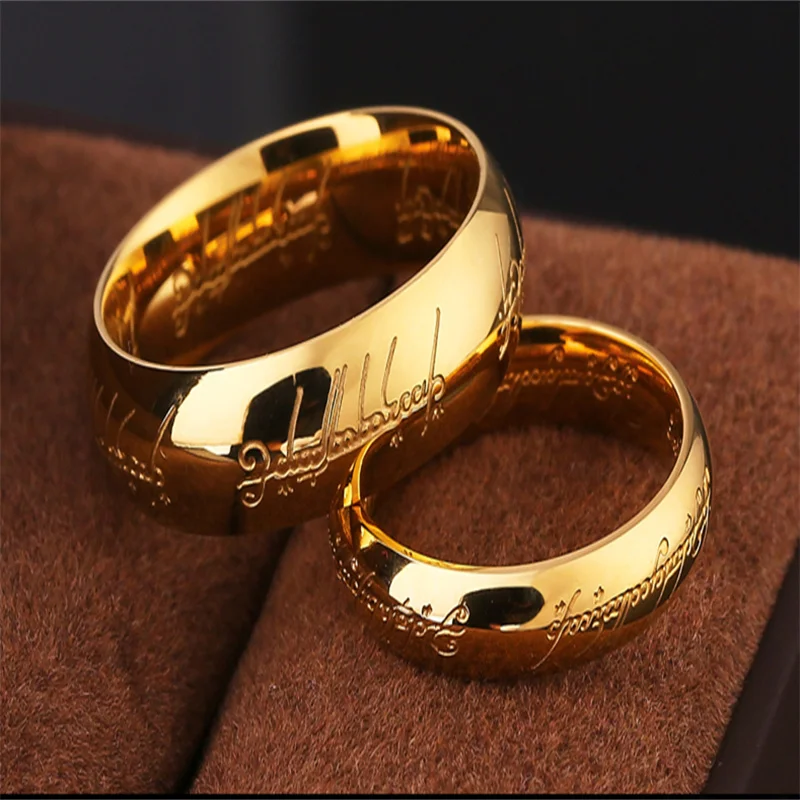One Ring of Power 3D Carved Refined Wedding Ring Lovers Women Men Fashion Jewelry Celebrity Men's Domineering wedding rings couple rings fashion rings fashion ring finger rings