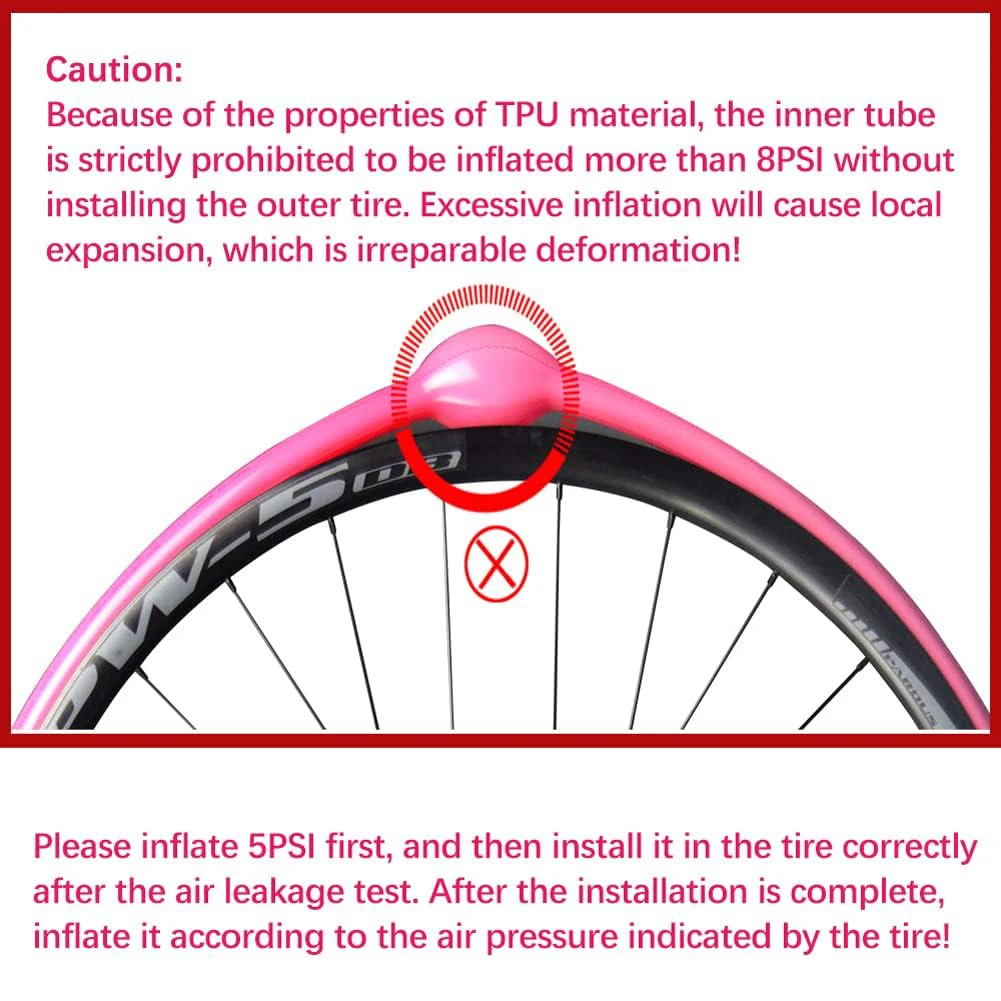 Description Picture 3 of itemRidenow Bike Inner Tube 24G 36G 39G 700 18C 25C 28C 32C 35C 38C Road Bike TPU Tube Ultralight French Valve 45mm 65mm 85mm Tube