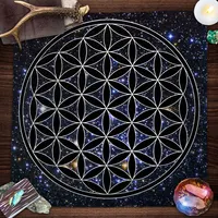 Mandala Flower Of Life Tarot Tablecloth Altar Cloth Pagan Witchcraft Divination Oracle Card Pads Galaxy Tarot 2