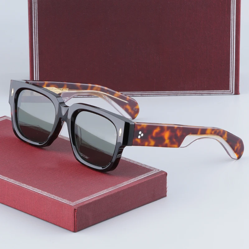 JACQUESClassicalJmmENZOBrandSunglassesThickAcetateSquareMen