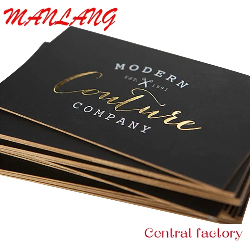 

Custom foil embossed stamping business card small card Gold printing wholesale high quality black luxury free samples customize