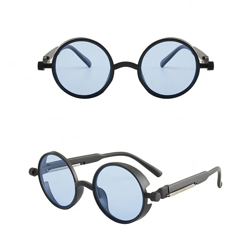 Tanio Vintage Punk Round Frame Sunglasses Men Women Glasses Small sklep