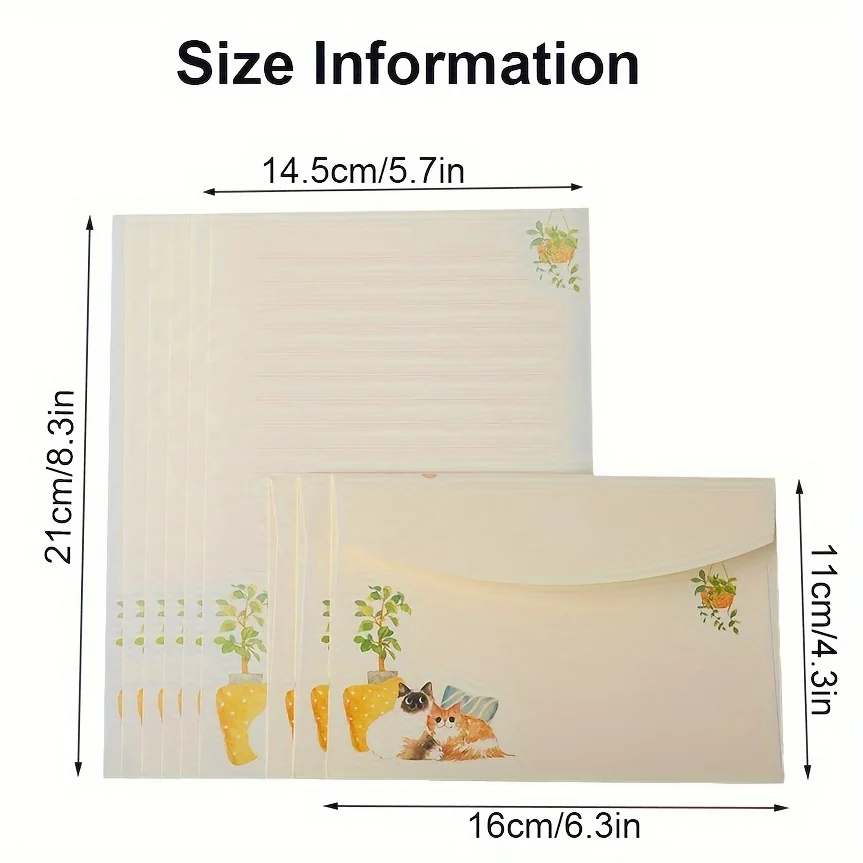 A set of 36 Letter Writing Sets with 24 Draft Letters 12 Envelopes Cat Theme