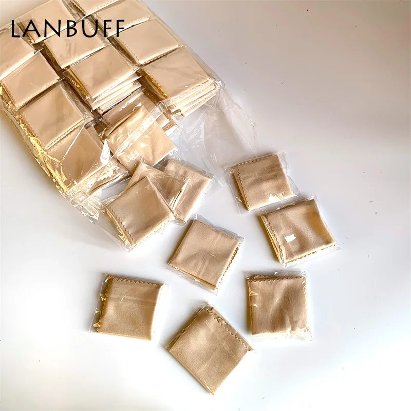 LANBO-100 개 150x150mm 개별 포장 카키색 마이크로파이버 안경 클리닝..