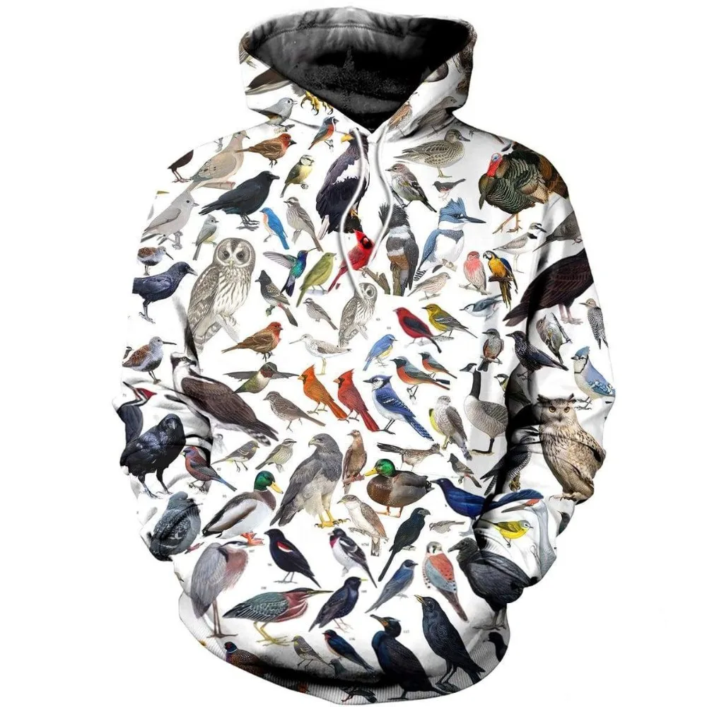 

Long-sleeved Bird Animal 3d Printed Hoodie Men's and Women's Casual Sweatshirt Fashion Street Wear