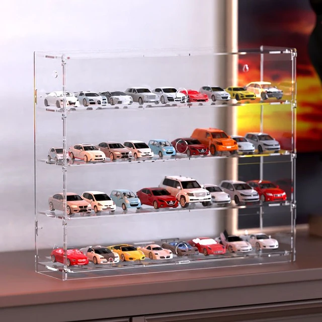 Vitrine en acrylique pour Hot Wheels, mini modèle de voiture et finition  Fk, vitrine transparente, armoire, boîte de rangement, 1/64 - AliExpress