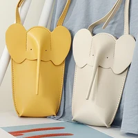 Cute Elephant Crossbody Bags For Girls Women Leather Soft Small Purses Card Wallet Phone Shoulder Bags Solid Color Mini Wallet 2