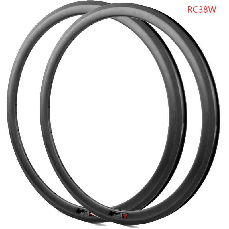 23/25mm Width 700C Carbon Road Bike Rims 38mm Tubular / Clincher Carbon Fiber Bicycle Rims R38