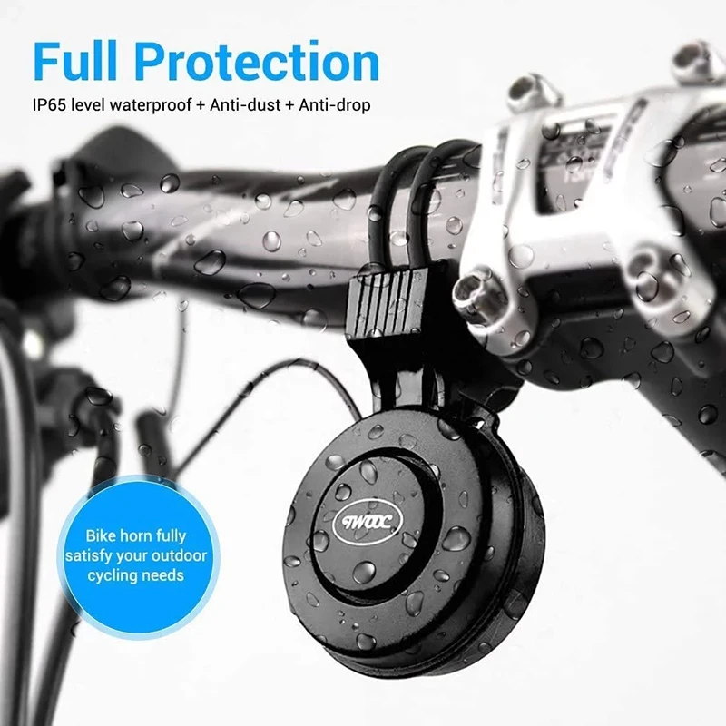 Bicycle Horn USB Rechargeable Bicycle Motorcycle Electric Bell 4 Modes Mountain Road Cycling Anti-theft Alarm